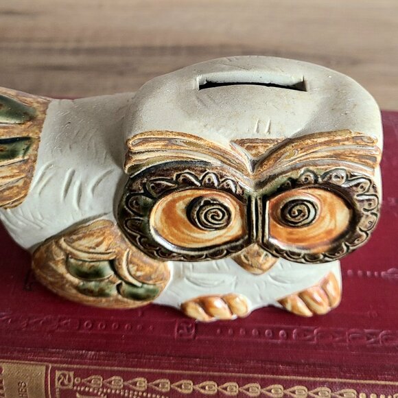 Vintage ceramic owl piggy bank. Japan. - Picture 3 of 5